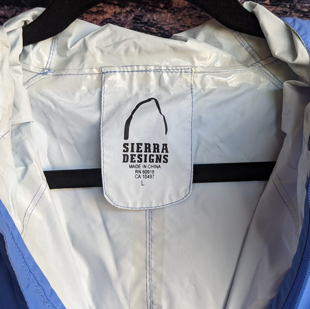 Sierra Designs Blue Hard Shell Rain Jacket - Picture 3 of 5
